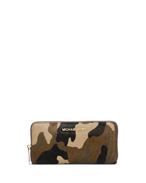 michael kors camo zip around wallet|Michael Kors black zipper wallet.